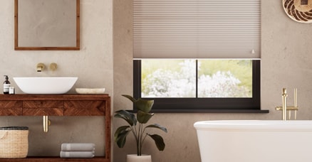 pleated blind in a bathroom