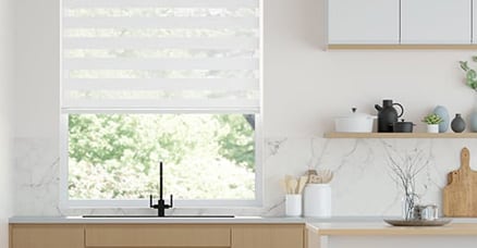 duo roller blind in a kitchen