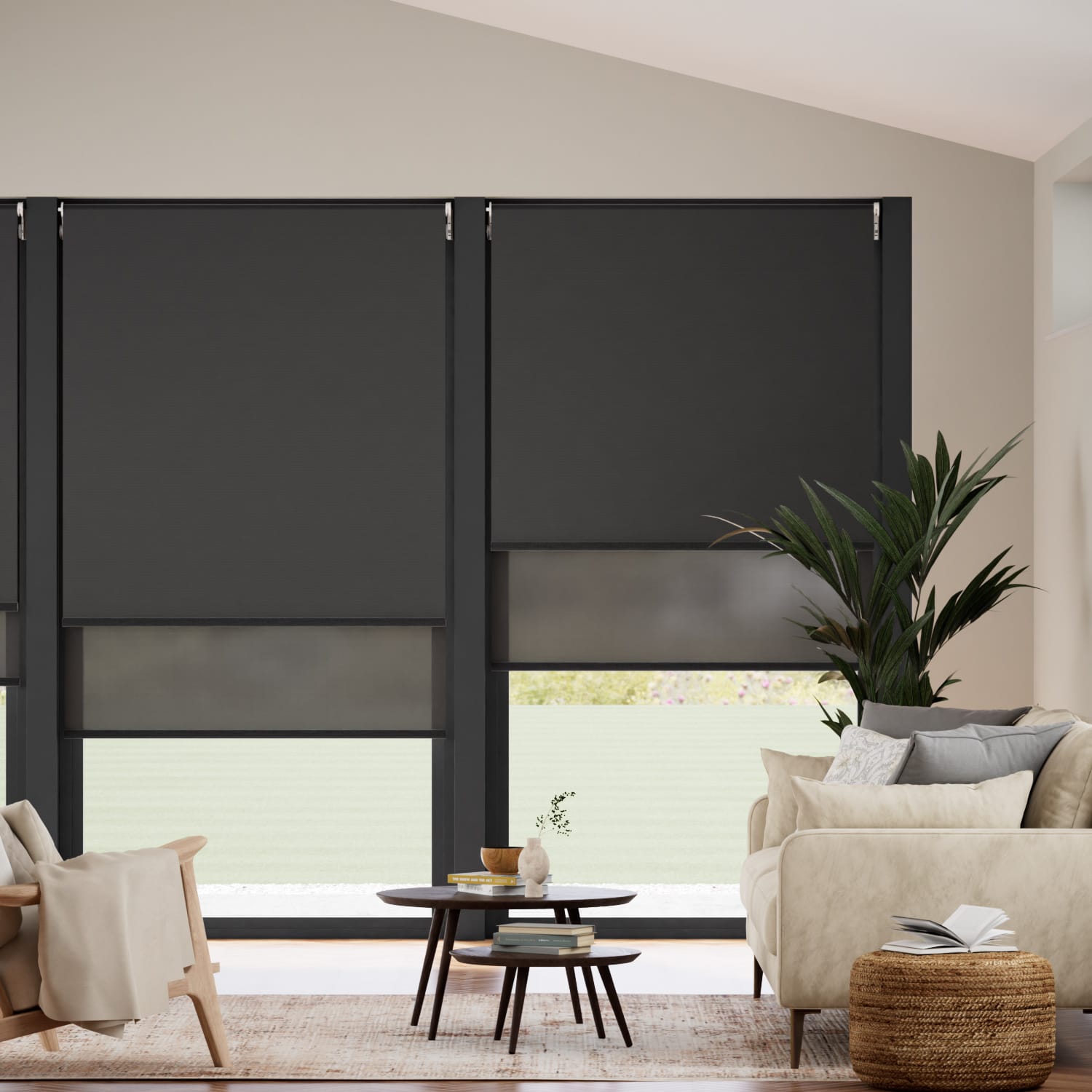 Double Roller Eclipse Iron Grey Blind