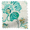Floral Ink Linen Vintage Teal Curtains swatch image