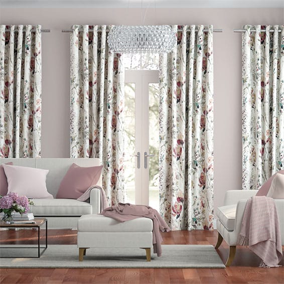 Foxglove Linen Rose Blush Curtains
