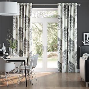 Leaf Charcoal Curtains thumbnail image