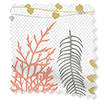 Leaf Stripe Soft Coral Curtains swatch image