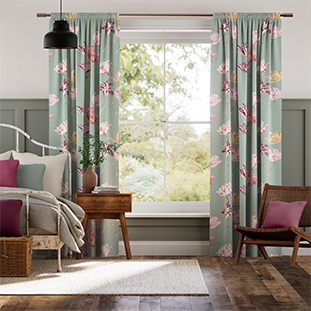 Blooms Duck Egg Curtains thumbnail image