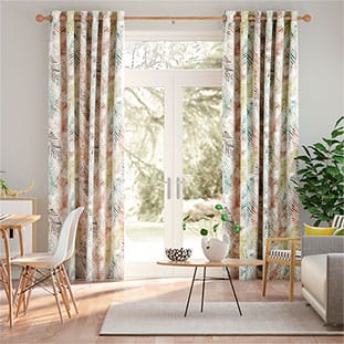 Shadow Leaf Linen Spice Curtains thumbnail image