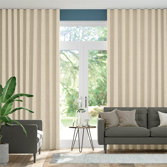 S-Fold Bijou Linen Alabaster  Curtains
