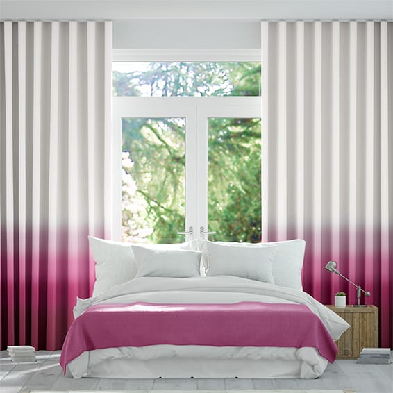 S-Fold Ombre Fuchsia Curtains