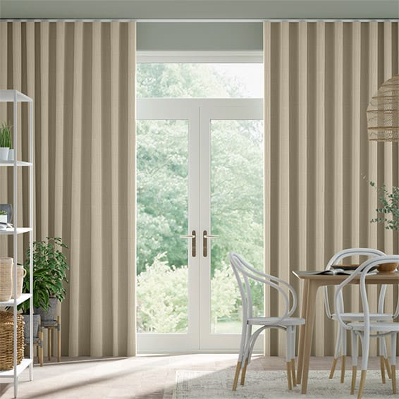 S-Fold Paleo Linen Sandstone  Curtains